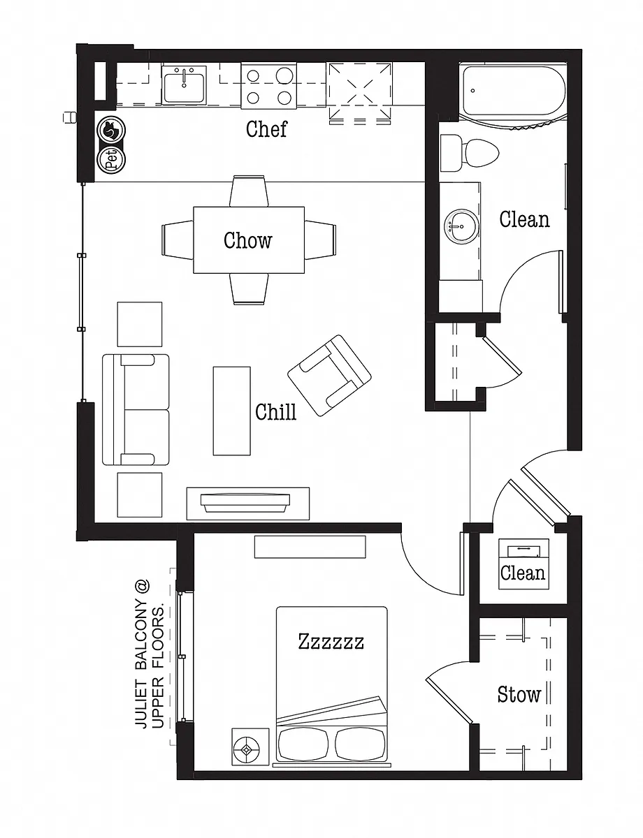 Floor plan A4 One Bed