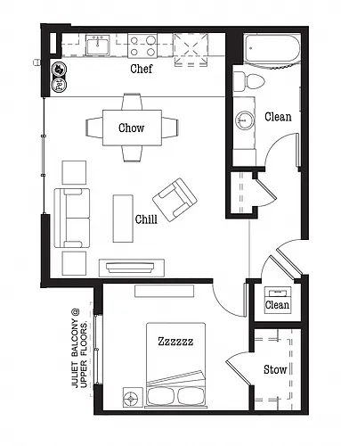 Floor plan A4 One Bed