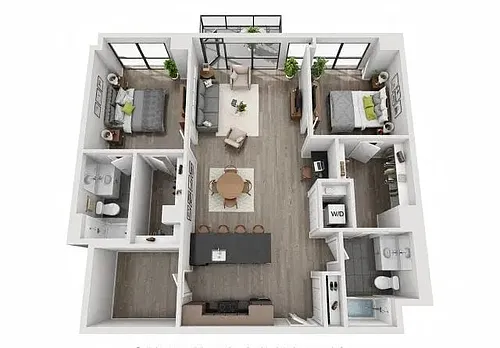 Floor plan 06 - Two Bedroom + Den