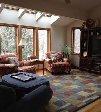 Living room with vaulted