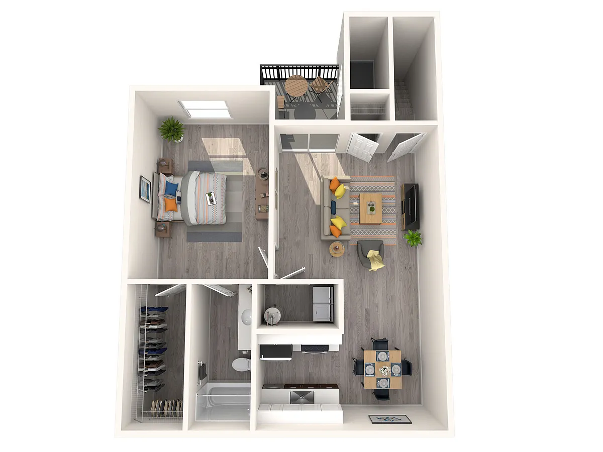 Floor plan 1x1 East