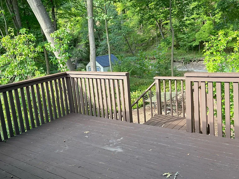 deck to the backyard