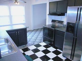 Updated kitchen opened to living room