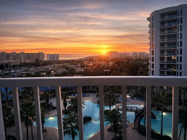Incredible Sunset & Beach Views from the balcony at night