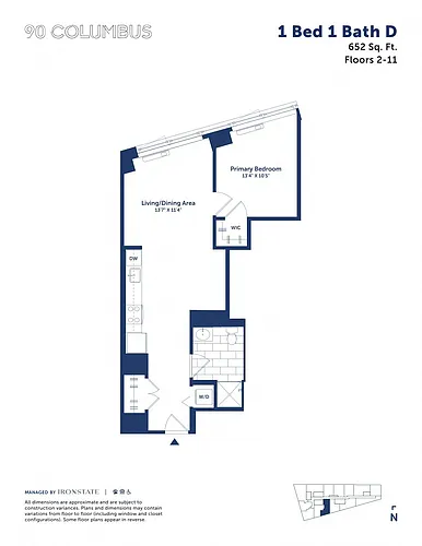Floor plan 1 Bed 1 Bath D