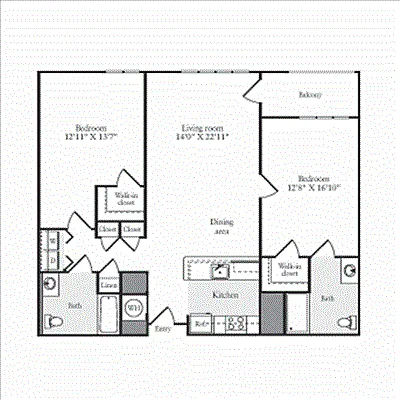 Floor plan 2 Bedrooms K