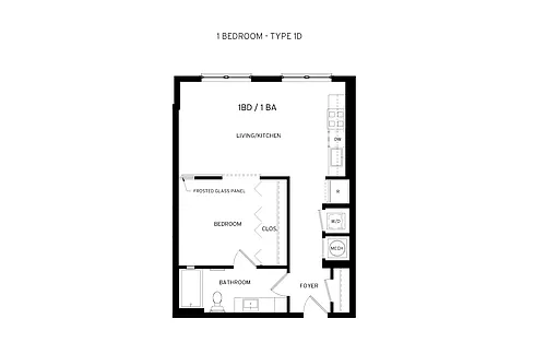 Floor plan Denim - Jr. 1 Bedroom