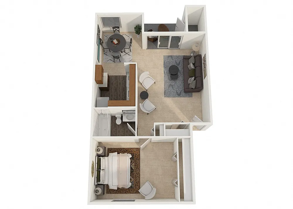 Floor plan 1 Bedroom A