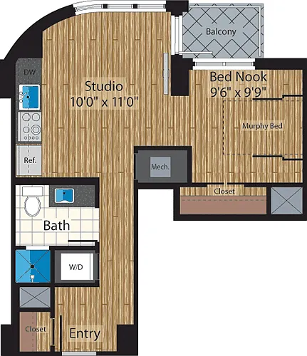 Floor plan Studio G 545