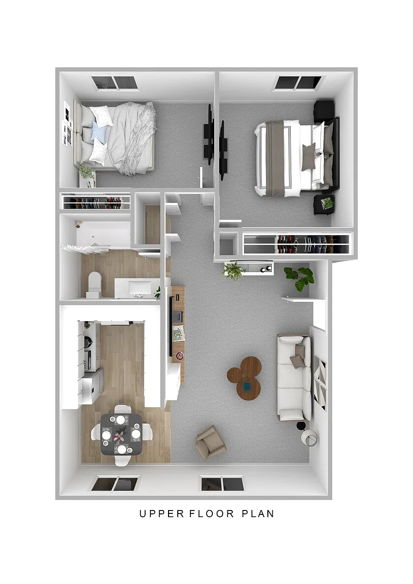 Floor plan 2 Bed One Bath