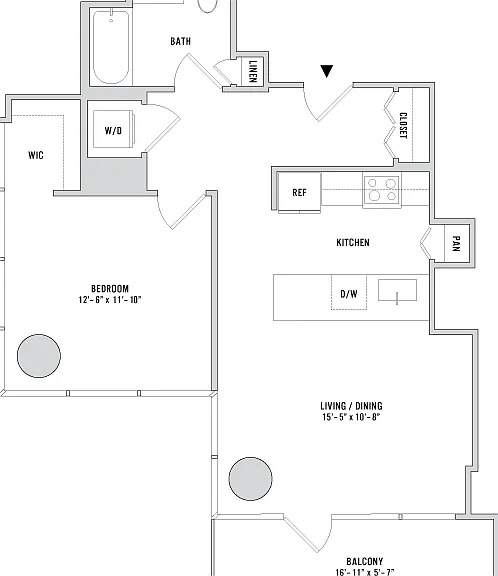 One Bedroom A10 - 730 Sq. Ft. - Floors 3-4 One Bedroom A10 - 730 Sq. Ft. - Floors 3-4