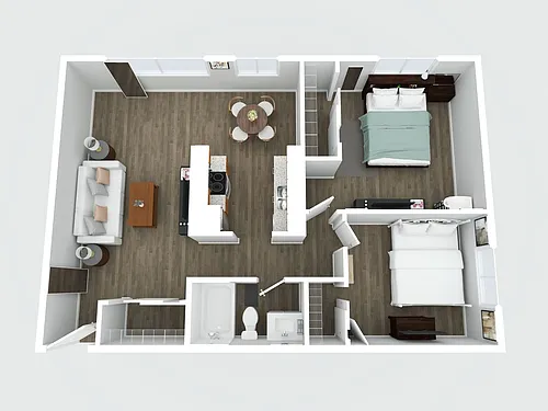 Floor plan 2 Bedroom 1 Bath