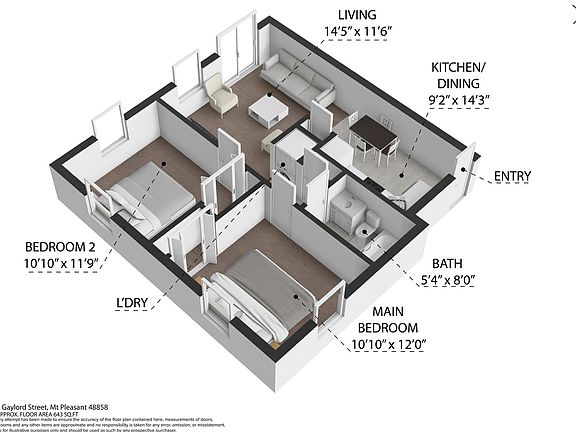 3rd image of 1307-1308 E Gaylord St #2B-1BA-643SQFT