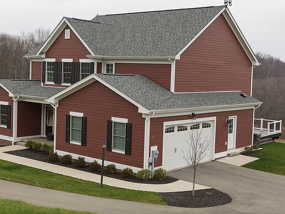Garage and driveway
						:
						View from the street.
