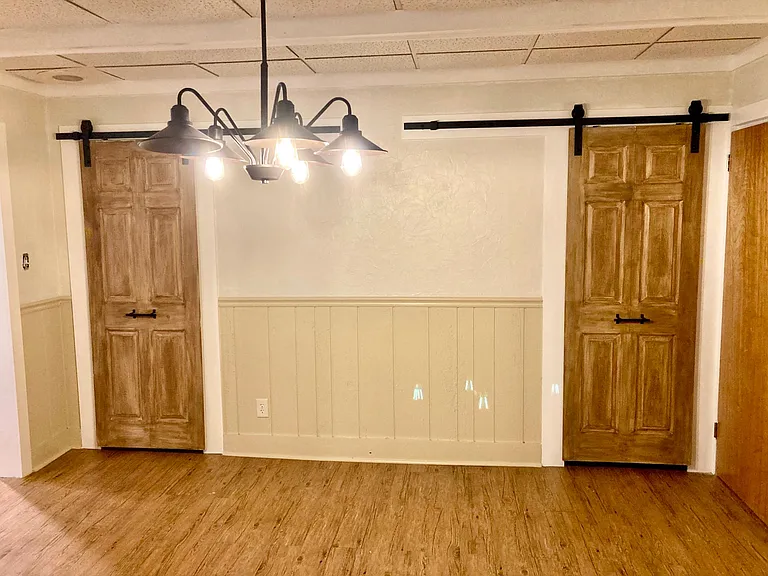 two large closets in dining room