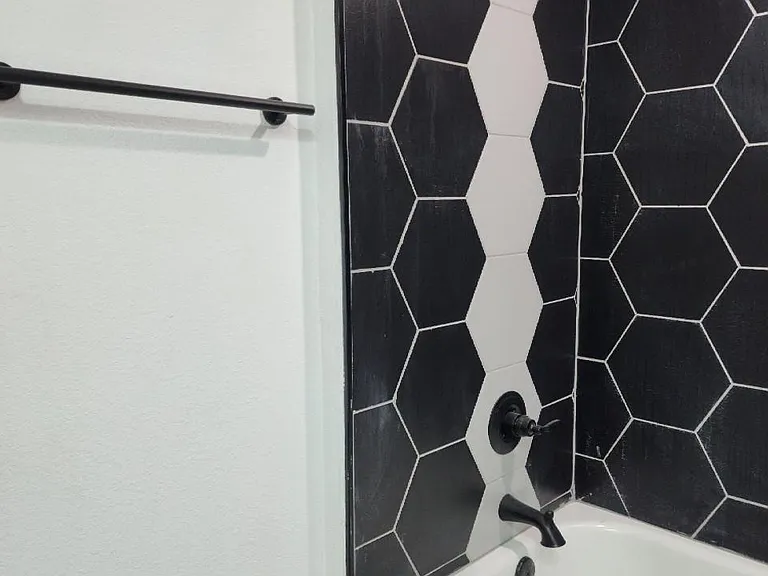 Shower Tub Combo in Bathroom