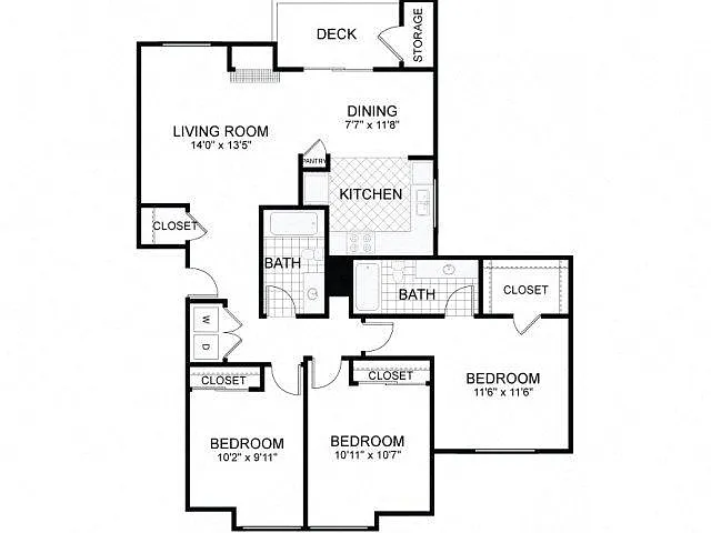 Floor plan 3 BED 2 BATH
