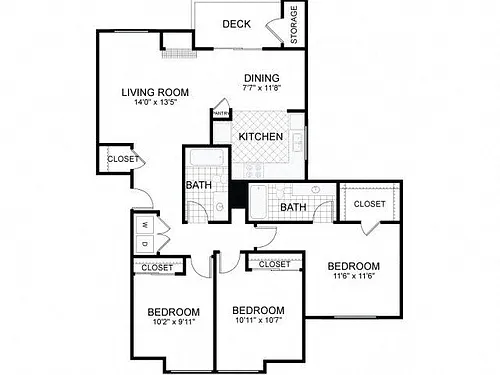 Floor plan 3 BED 2 BATH