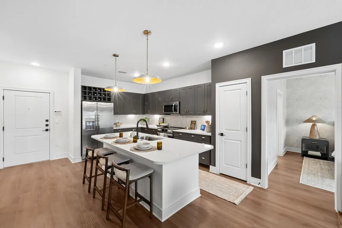 Kitchen with Quartz Countertop and Stainless Steel Appliances