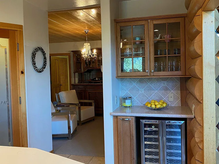 Kitchen with wine bar.