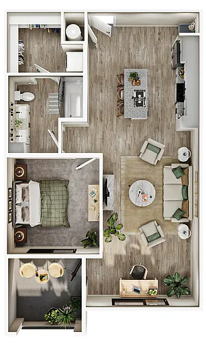Floor plan 1 Bed/1 Bath