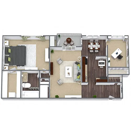 Floor plan A1: 1 Bed 1 Bath