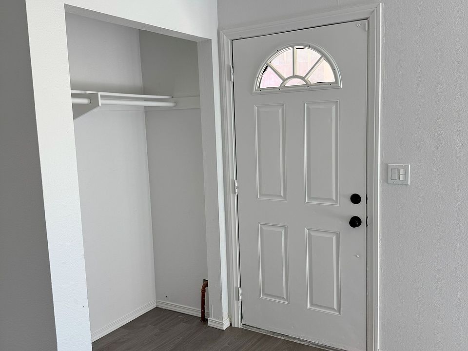 Front door and closet.