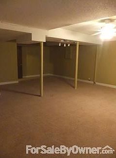 Family room downstairs!
						:
						Very large finished room in basement. Two car garage is in the other area.