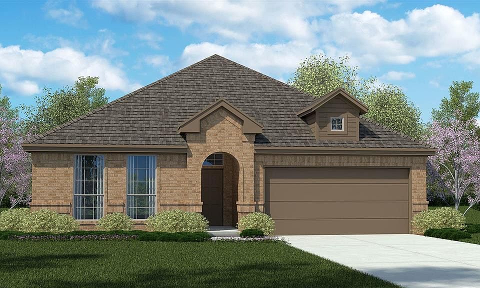 Front Elevation - D.R. Horton''s Crownpoint floorplan, elevation G - All Home and community information, including pricing, included features, terms, availability and amenities, are subject to change at any time without notice or obligation. All Drawings, pictures, photographs, video, square footages, floor plans, elevations, features, colors and sizes are approximate for illustration purposes only and will vary from the homes as built.