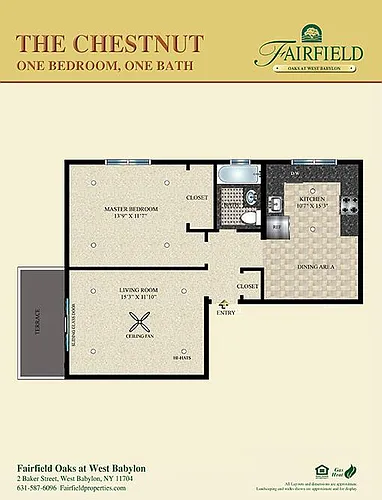 Floor plan The Chestnut One Bedroom