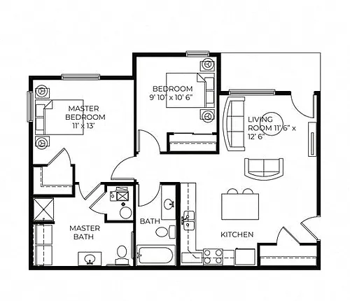 Floor plan B2 - 60 - Income Restricted