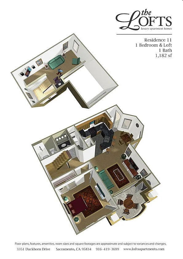 Floor plan 1BD, 1BTH F-L