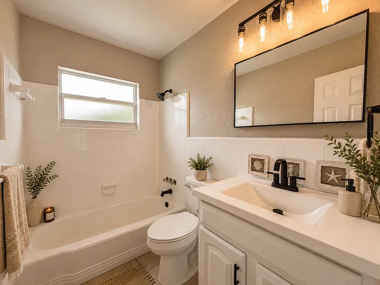 Staged bathroom