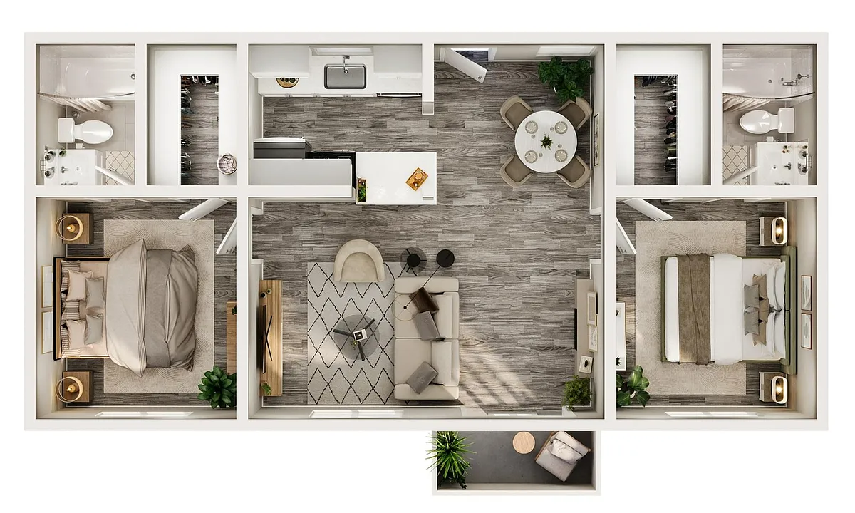 Floor plan 2BR/2BA - C
