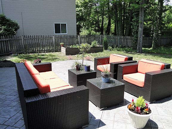 Stamped concrete patio