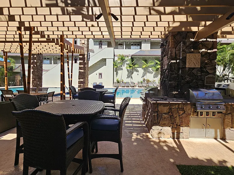 Complex's private BBQ area.