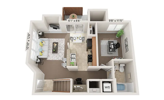 Floor plan 2x2 Split Renovated