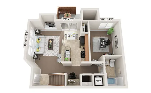 Floor plan 2x2 Split Renovated