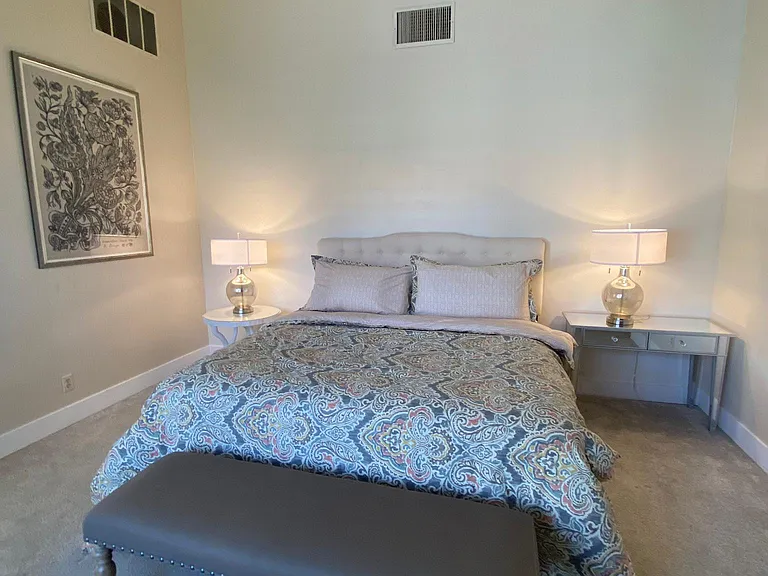 Main bedroom, which has view of courtyard