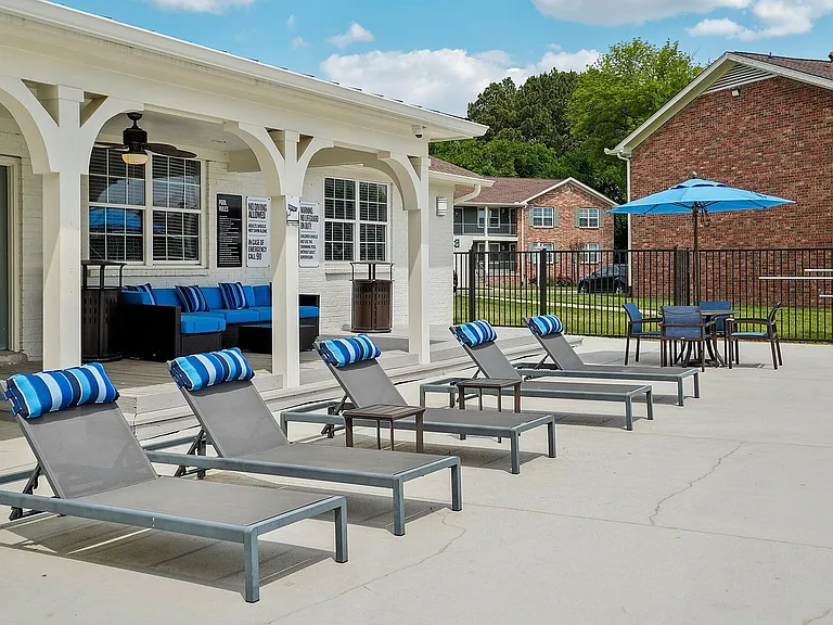 Lounge Chairs by Swimming Pool