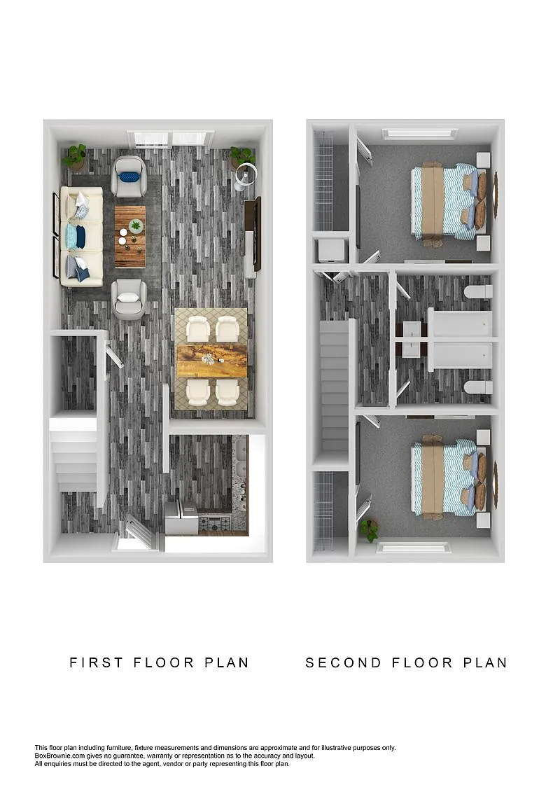 Floor plan 2 Bedroom 2 Bath Townhome