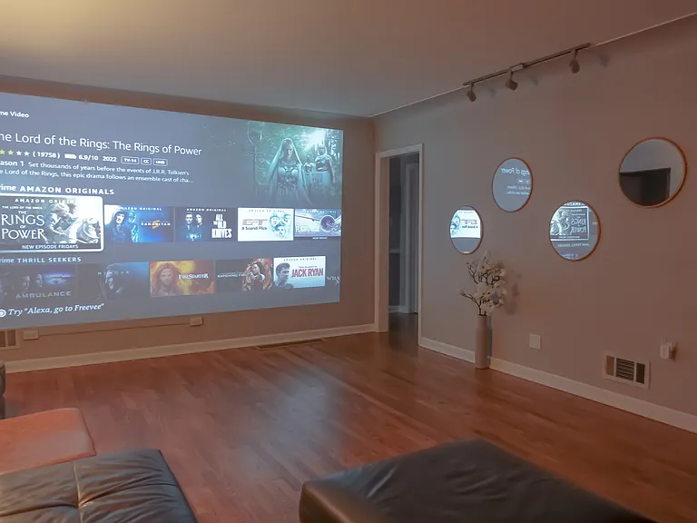Home Theater: The Entire Wall is Your Screen, with Free Amazon Prime Contents on Us!