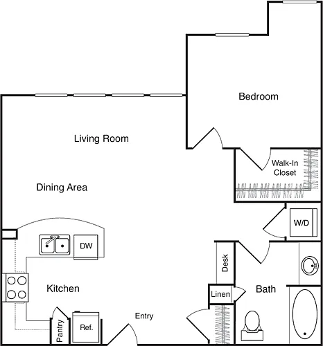 Floor plan One Bedroom - P
