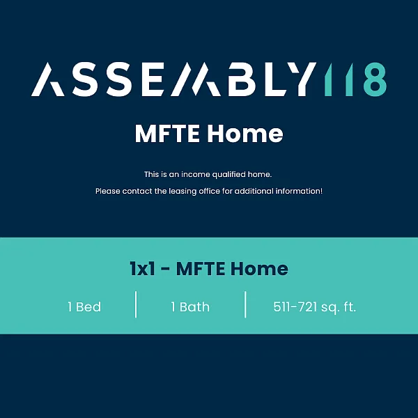 Floor plan 1 Bed 1 Bath - MFTE