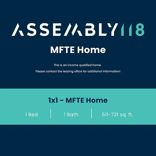 Floor plan 1 Bed 1 Bath - MFTE