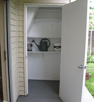 Private storage from patio.