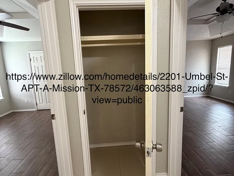 Closet separating bedrooms
