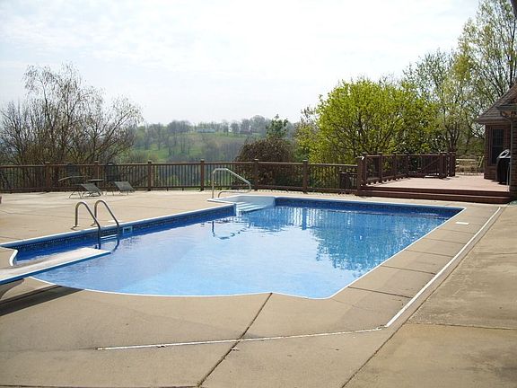 Pool and view of hills.