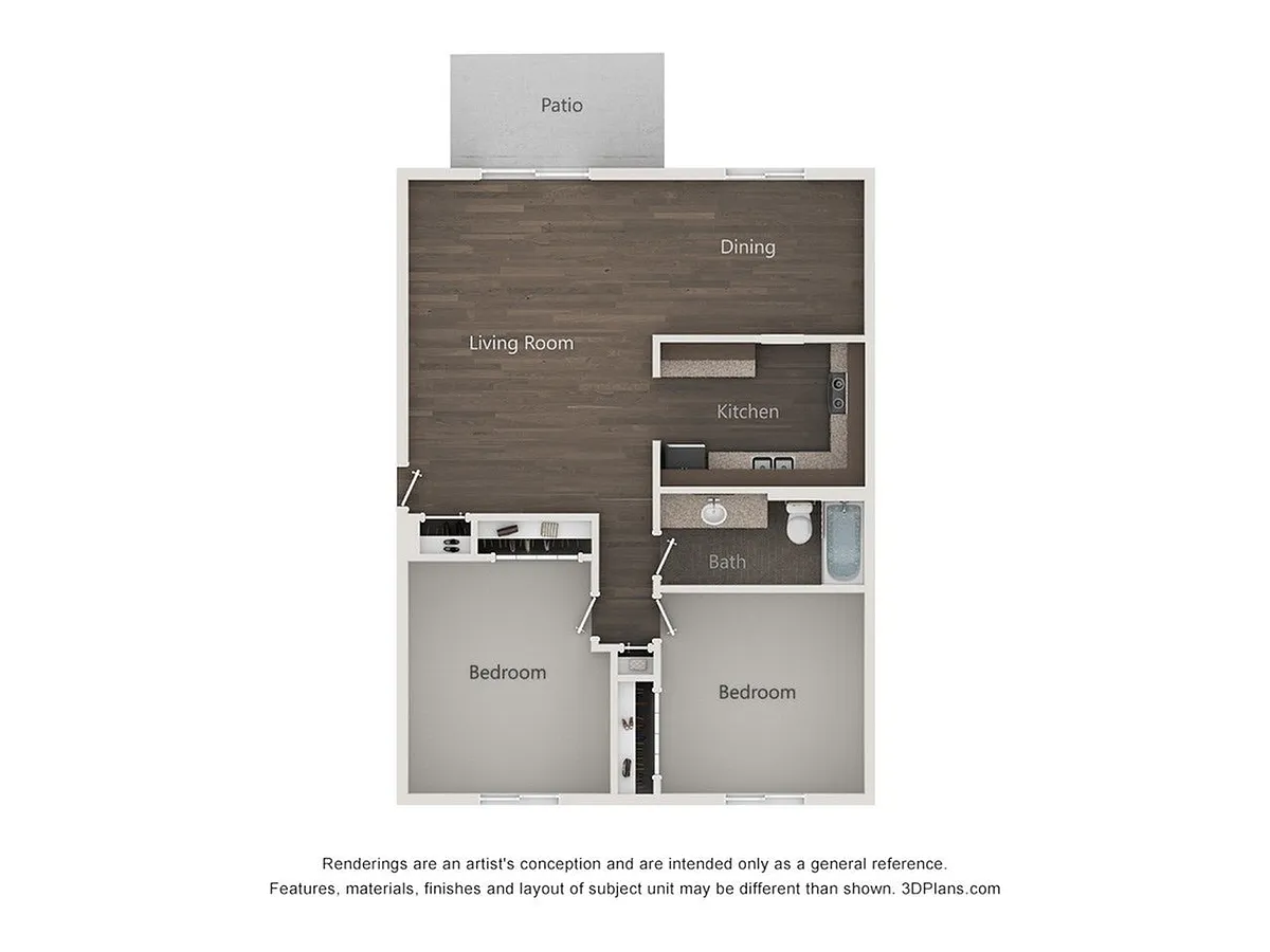 Floor plan 2x1B - Pinewood