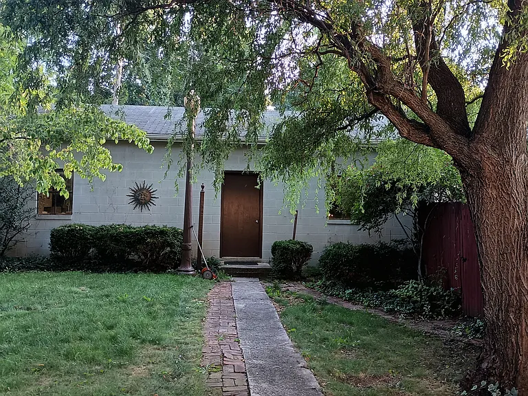 Garage from yard